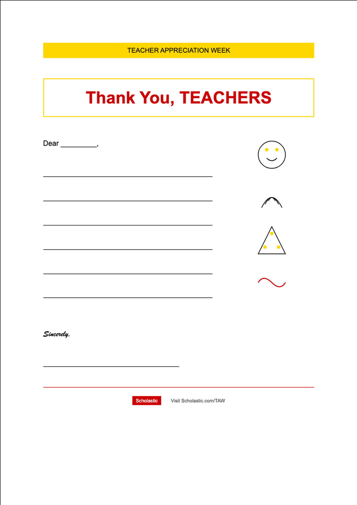 Teacher Appreciation Week thank you letter template with doodle illustrations_variant_3